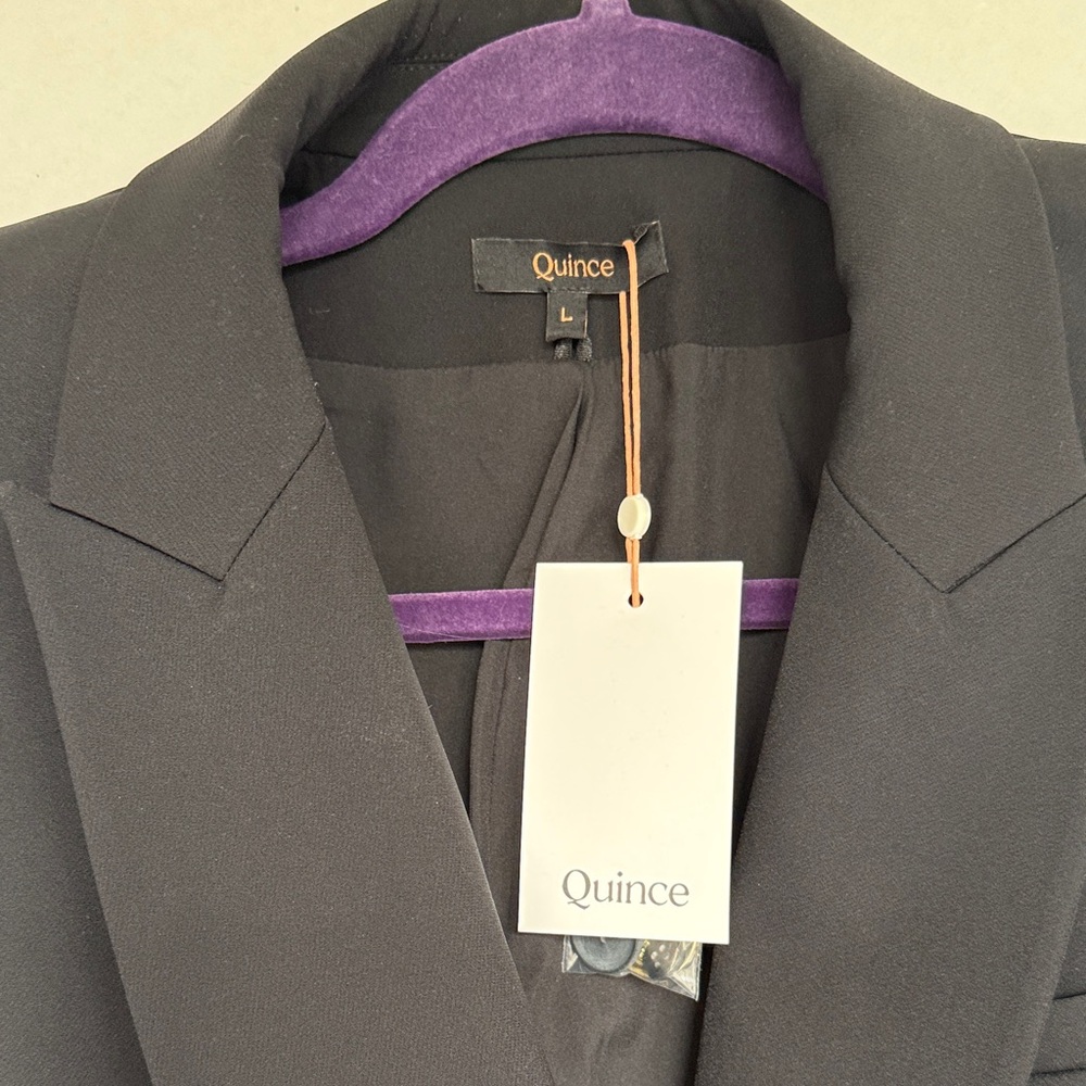 Quince Double Breasted Black blazer NWT - Picture 2 of 4